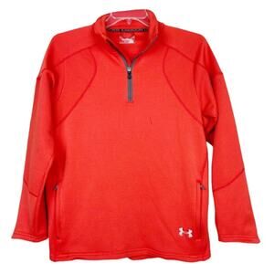 Under Armour Orange Fuego Quarter Zip Sweater Sz M
